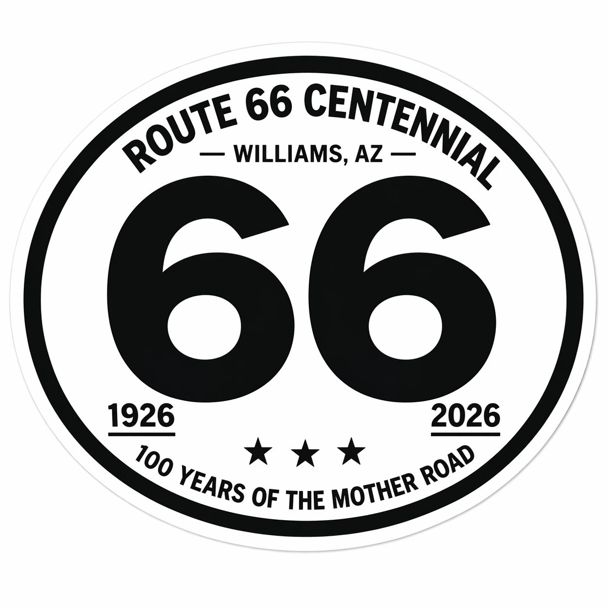 (9) Route 66 Centennial Stickers Williams, AZ – Bulk Wholesale Orders