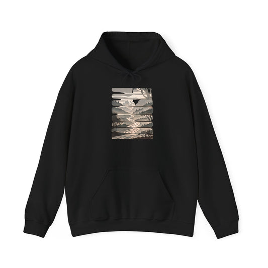 Nature Trail Hoodie | Mountain River Landscape Sweatshirt