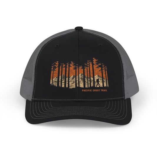 Pacific Crest Trail Trucker Hat — Hiker Sunset Snapback