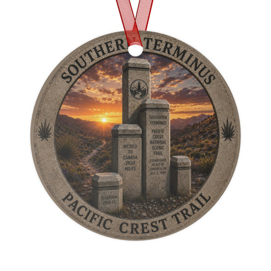 Pacific Crest Trail Terminus Metal Ornament | Double-Sided PCT Keepsake