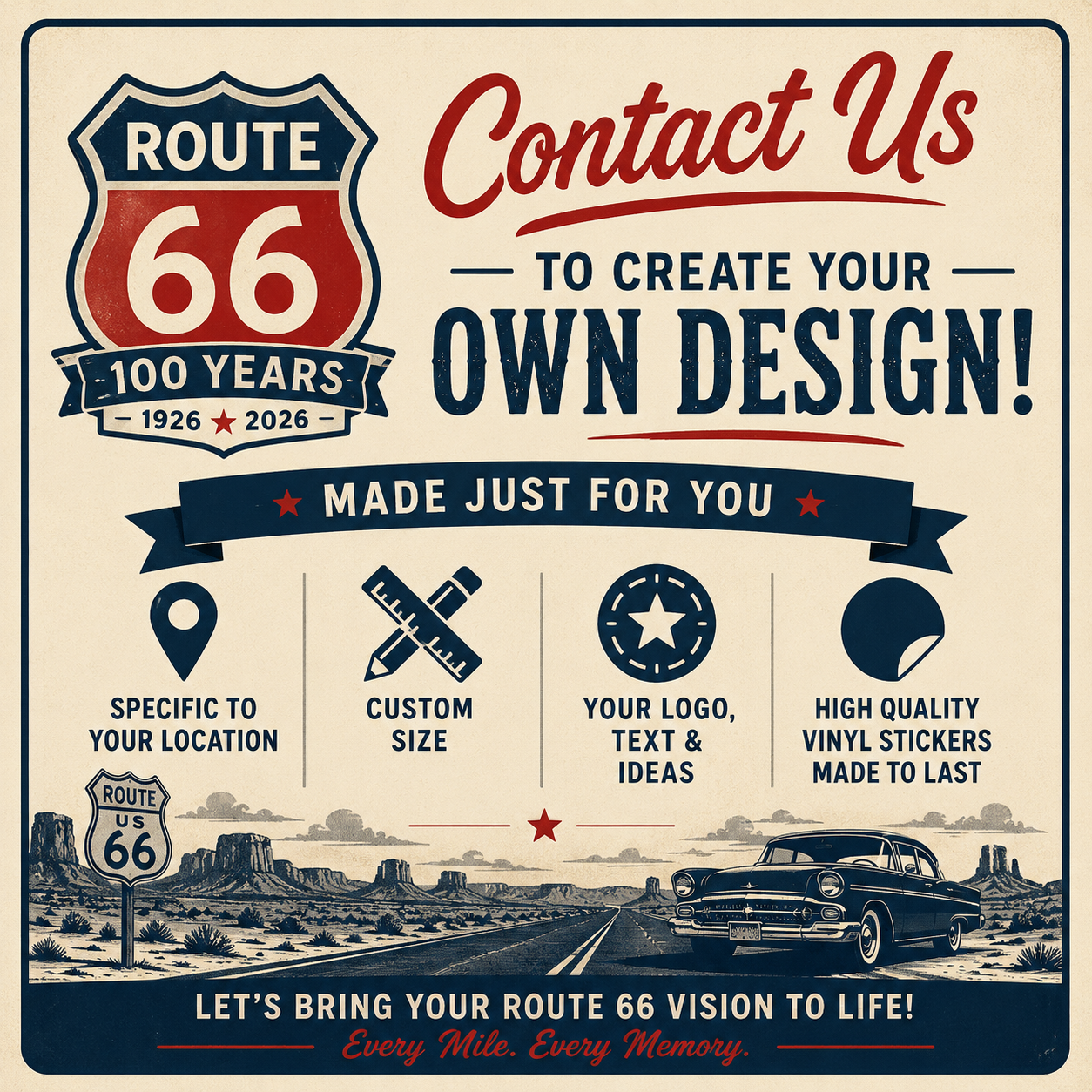 Route 66 Temporary Tattoos (3) – Bulk Wholesale Orders