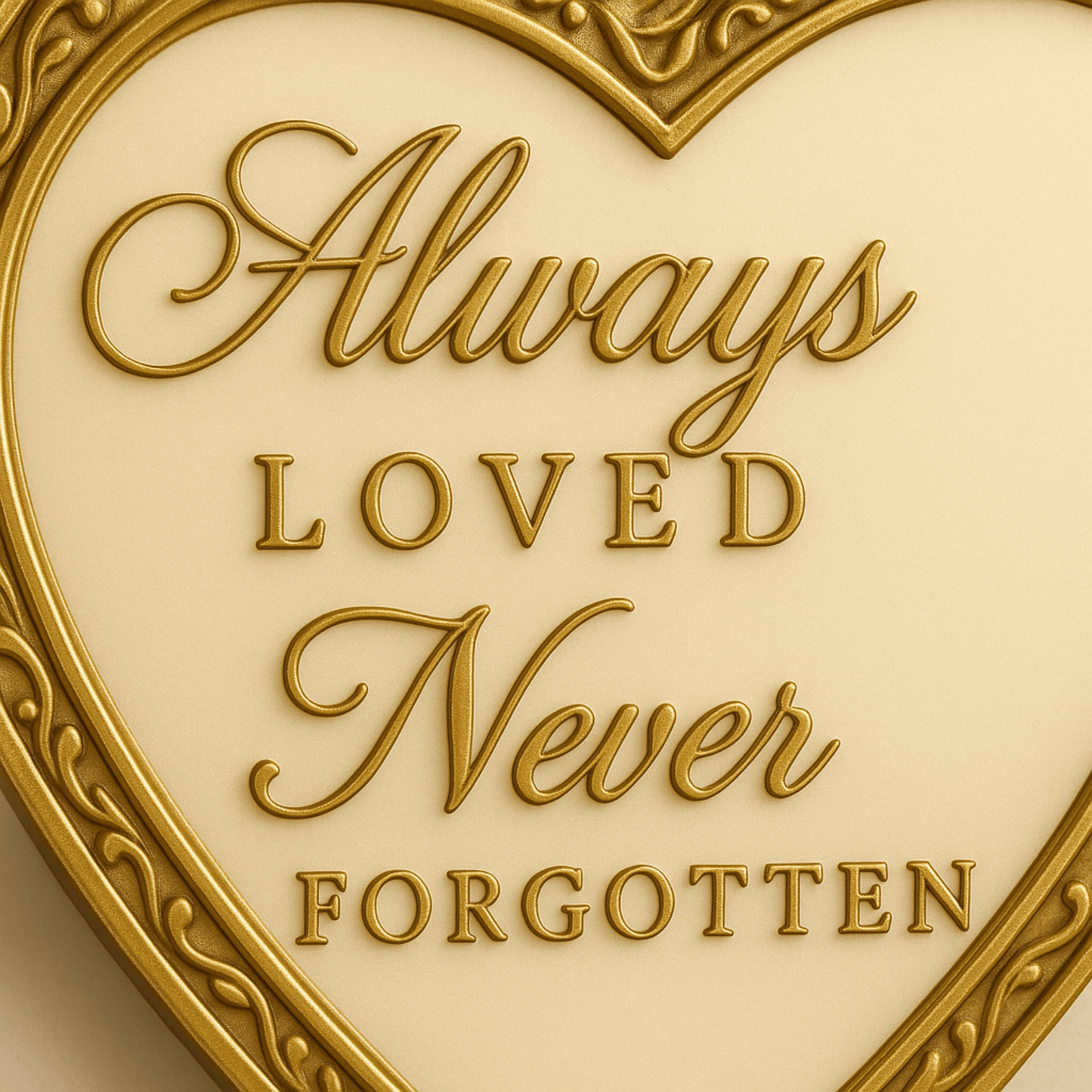 Always Loved Never Forgotten Heart-Shaped Memorial with Hidden USB - Memory Vault Ornament for treasured memories.