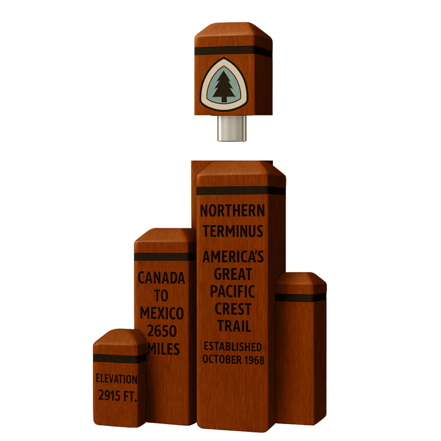 Pacific Crest Trail Memory Vault Keepsake — a handmade USB ornament capturing trail stories and travel memories.