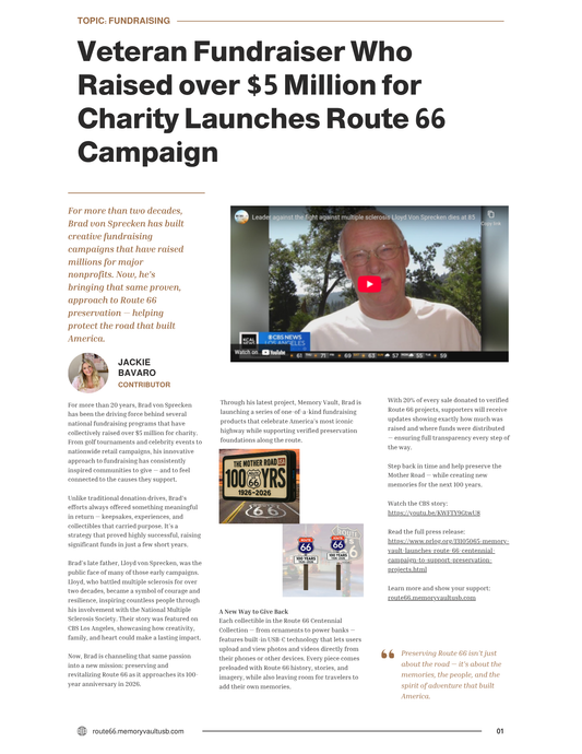 $5M Veteran Charity Fundraiser Leads New Route 66 Preservation Drive