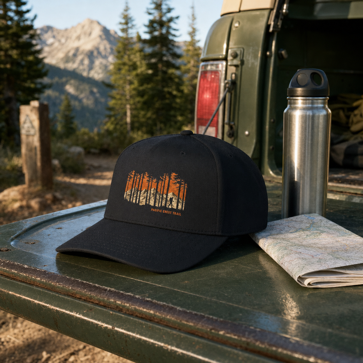 Pacific Crest Trail Vintage Forest Mountain Baseball Cap