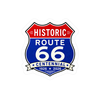 Route 66 Centennial Kiss-Cut Vinyl Sticker — Historic 1926–2026 Decal