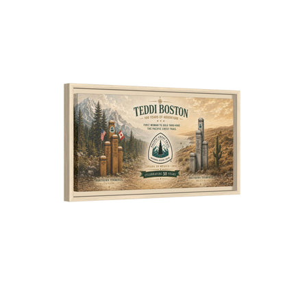Framed Matte Canvas Travel Poster — Personalized 'Teddi Boston' Vintage Landscape Print