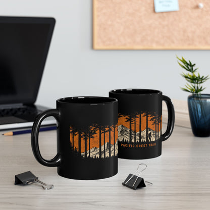 Pacific Crest Trail Coffee Mug — Mountain & Forest Black Ceramic Mug (11oz/15oz)