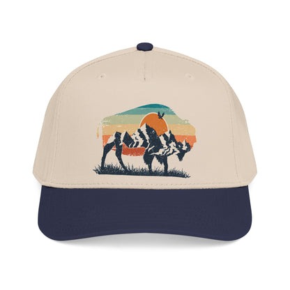 Sunset Silhouette Mid Profile Baseball Cap | Western, Sunset Scene