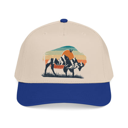Sunset Silhouette Mid Profile Baseball Cap | Western, Sunset Scene