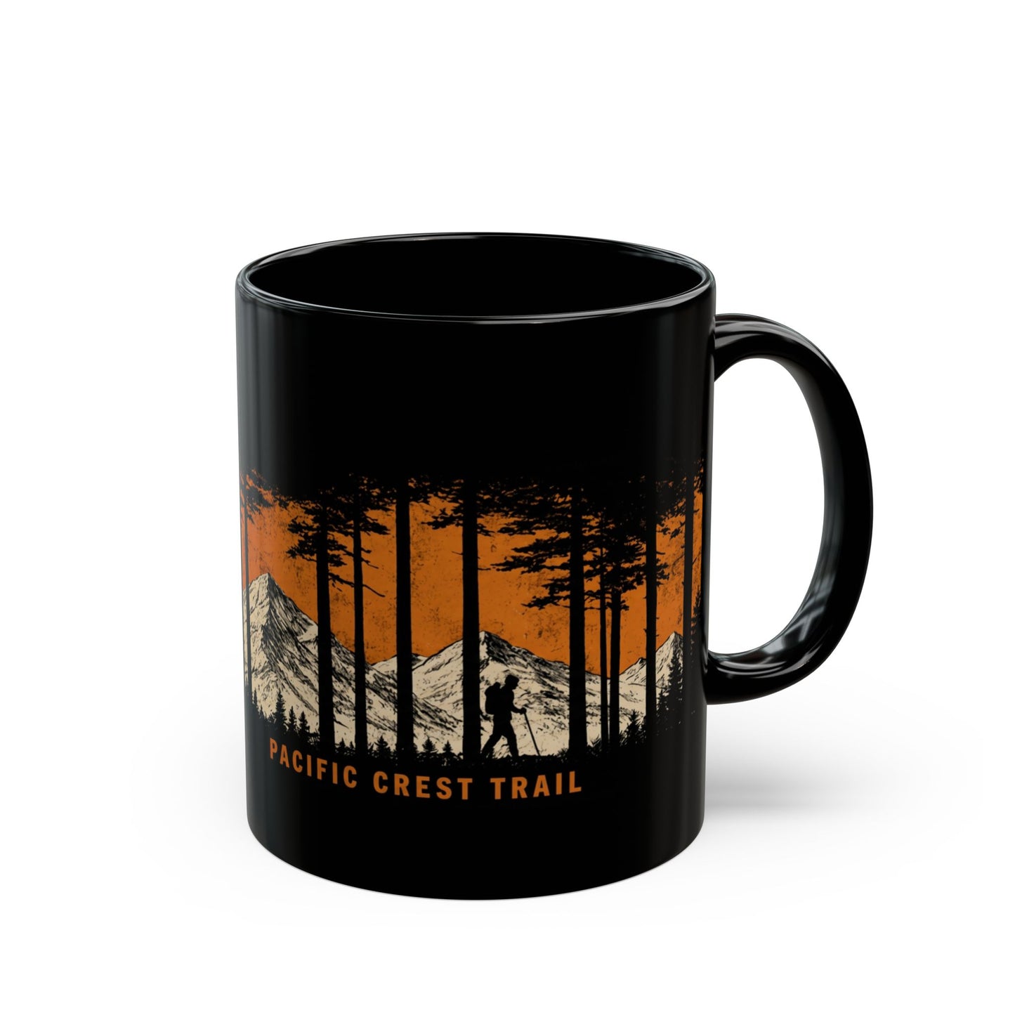 Pacific Crest Trail Coffee Mug — Mountain & Forest Black Ceramic Mug (11oz/15oz)