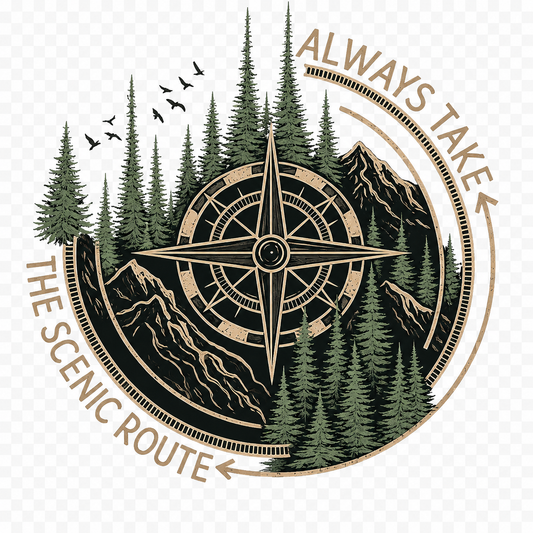 Mountain Compass Dad Hat | Forest Trail Embroidered Cap