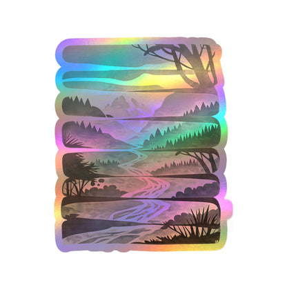 Nature Escape Mountain River Vinyl Sticker | Outdoor Landscape Decal