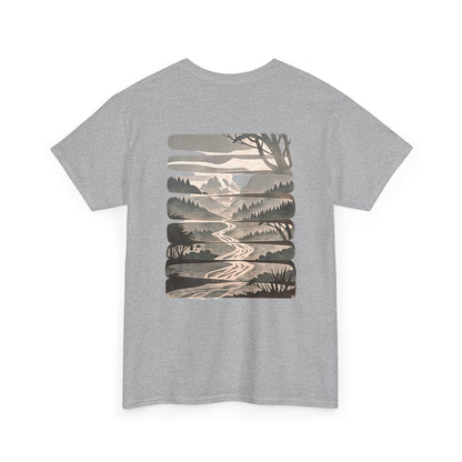 Nature Escape T-Shirt | Serene River and Mountain Landscape Tee