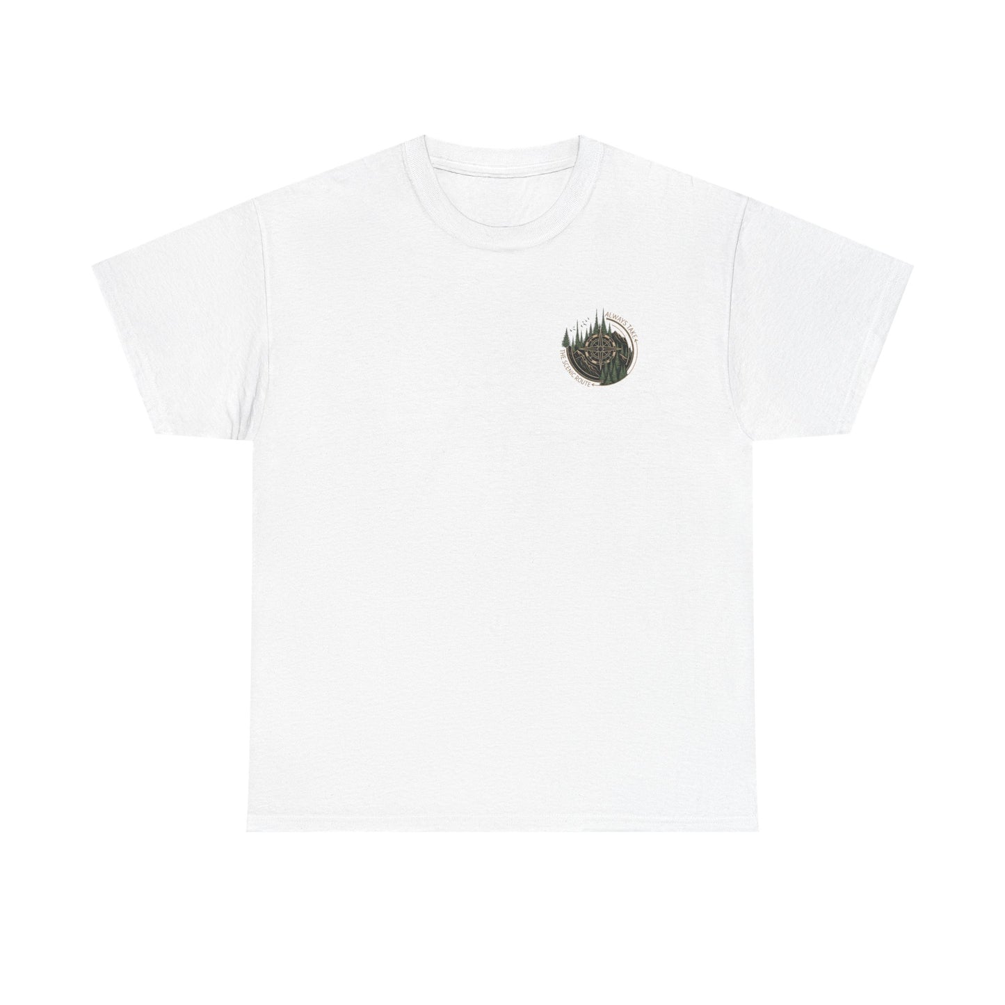 Nature Escape T-Shirt | Serene River and Mountain Landscape Tee