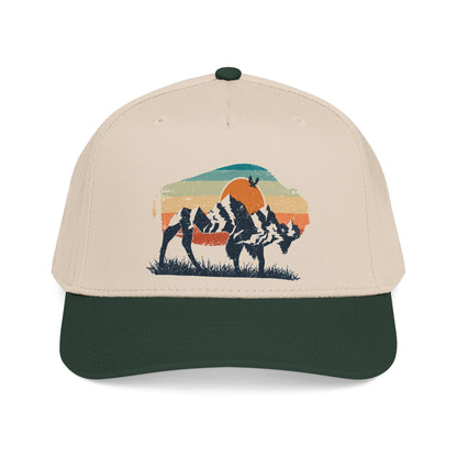 Sunset Silhouette Mid Profile Baseball Cap | Western, Sunset Scene