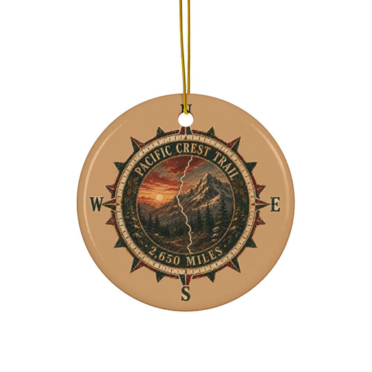 Pacific Crest Trail Ceramic Ornament | 2,650-Mile Compass Design