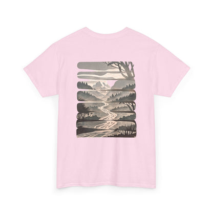 Nature Escape T-Shirt | Serene River and Mountain Landscape Tee