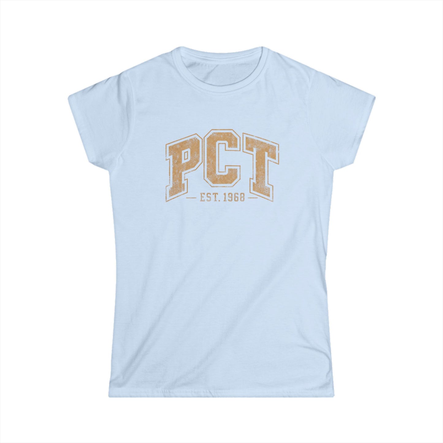 PCT Vintage Collegiate T-Shirt — 'PCT EST. 1968' Retro College Tee