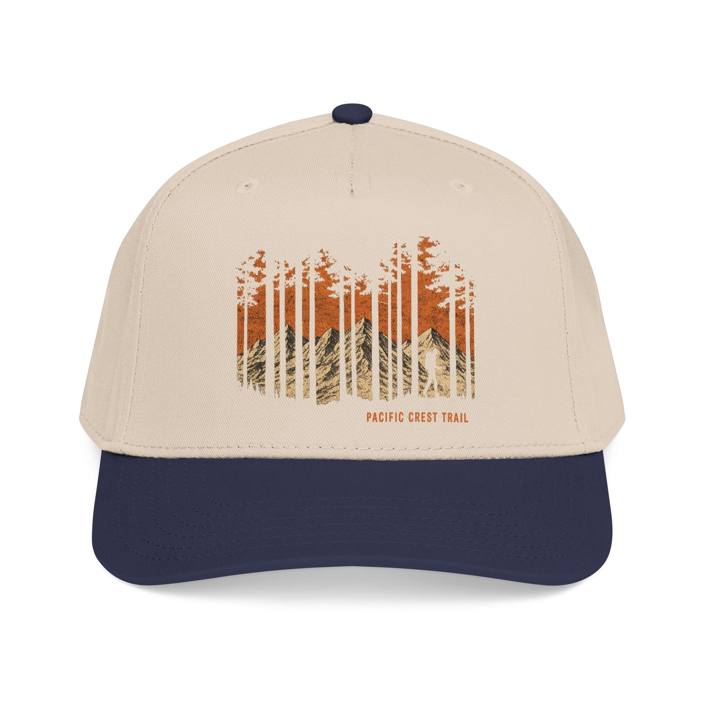 Pacific Cres Trail Baseball Cap — Vintage Forest Mountain Design