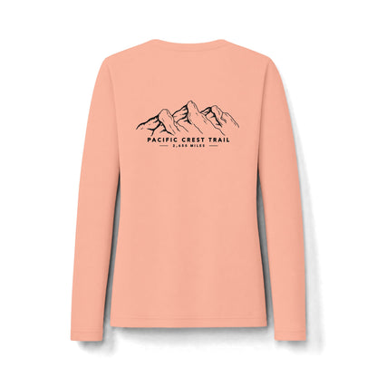 Pacific Crest Trail  UPF50 Women's Long Sleeve UV Tee — Mountain Hike Graphic