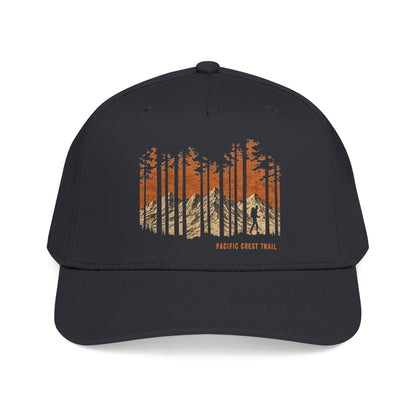 Pacific Cres Trail Baseball Cap — Vintage Forest Mountain Design