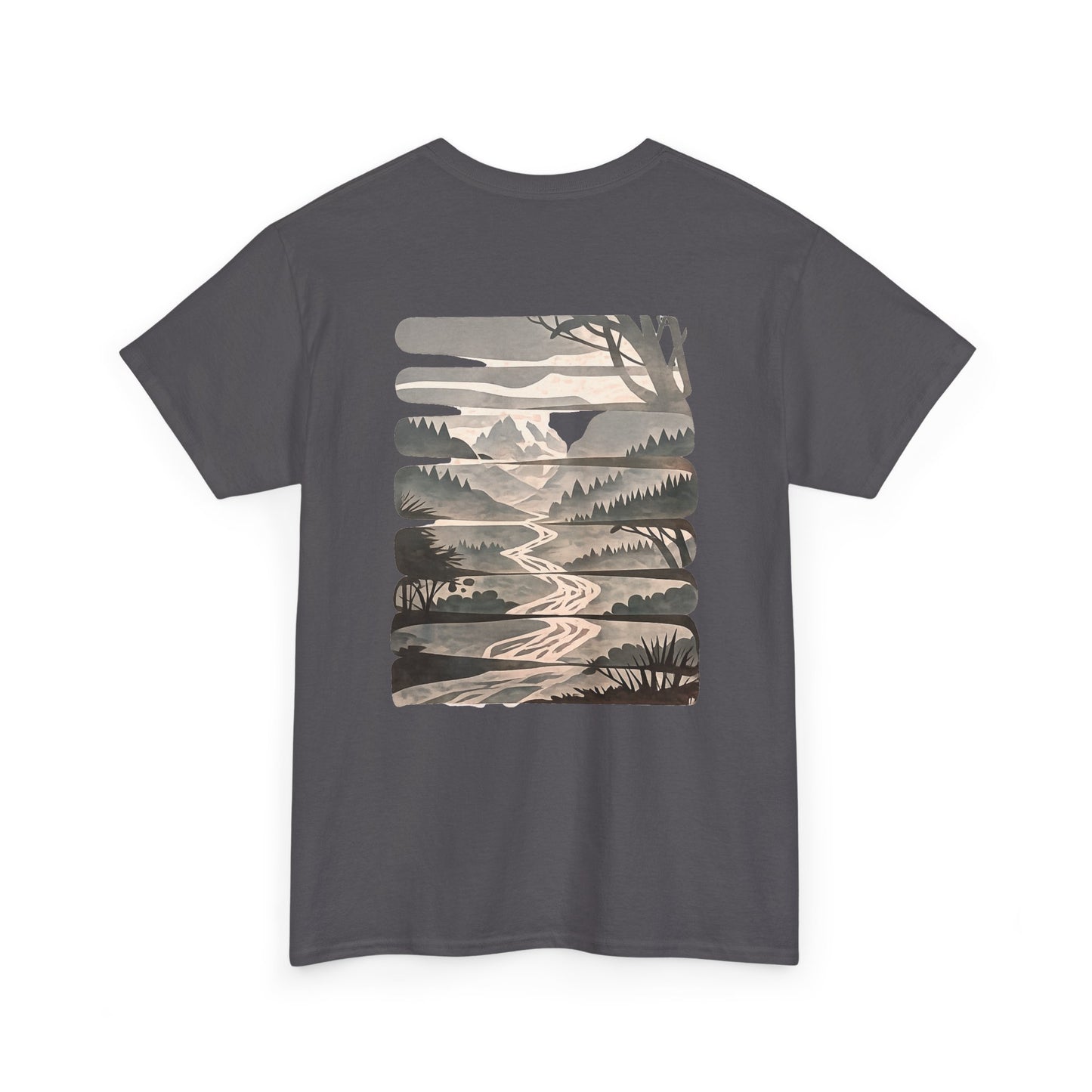 Nature Escape T-Shirt | Serene River and Mountain Landscape Tee