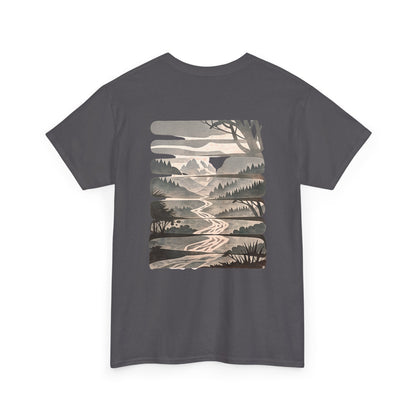 Nature Escape T-Shirt | Serene River and Mountain Landscape Tee