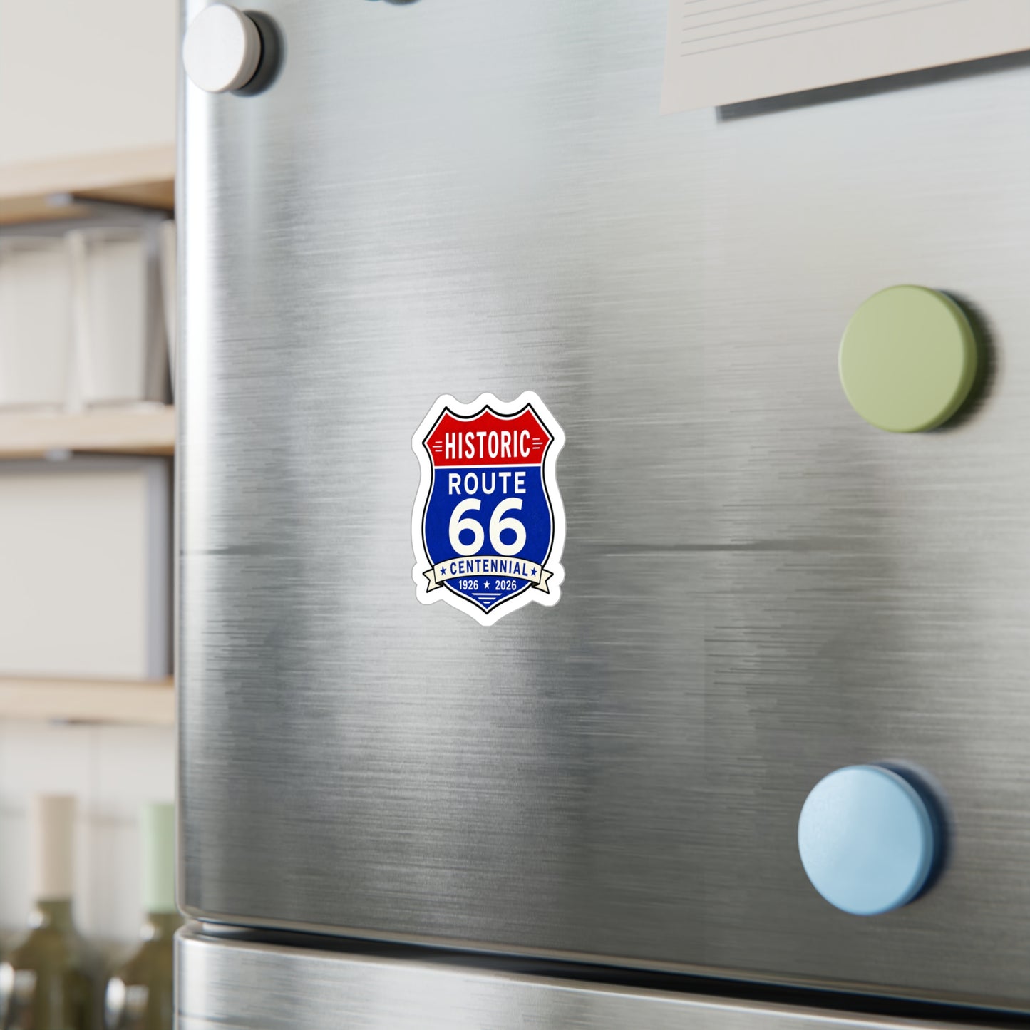 Route 66 Centennial Kiss-Cut Vinyl Sticker — Historic 1926–2026 Decal