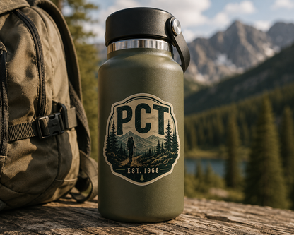 PCT Pacific Crest Trail Sticker | Hiking Badge Decal, Est. 1968