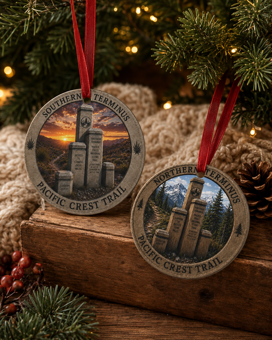 Pacific Crest Trail Terminus Metal Ornament | Double-Sided PCT Keepsake
