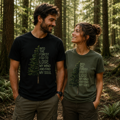 Into the Wild Nature T-Shirt | Forest Quote Tee