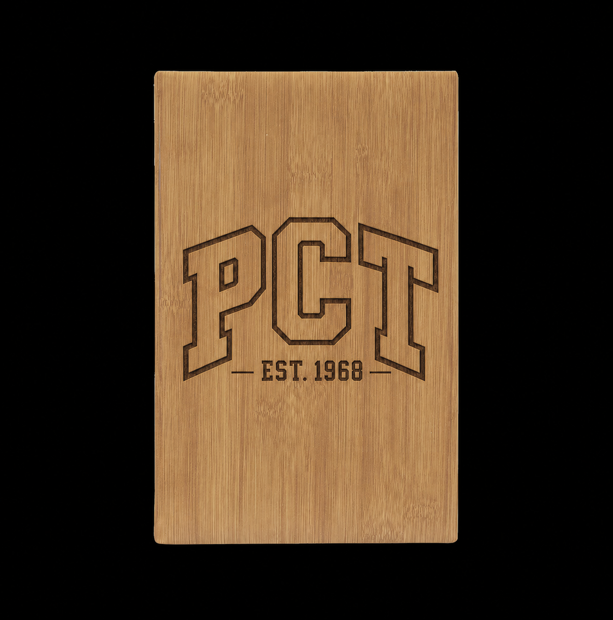 Engraved 'PCT Est. 1968' Vegan Leather Journal — Personalized Hardcover Notebook