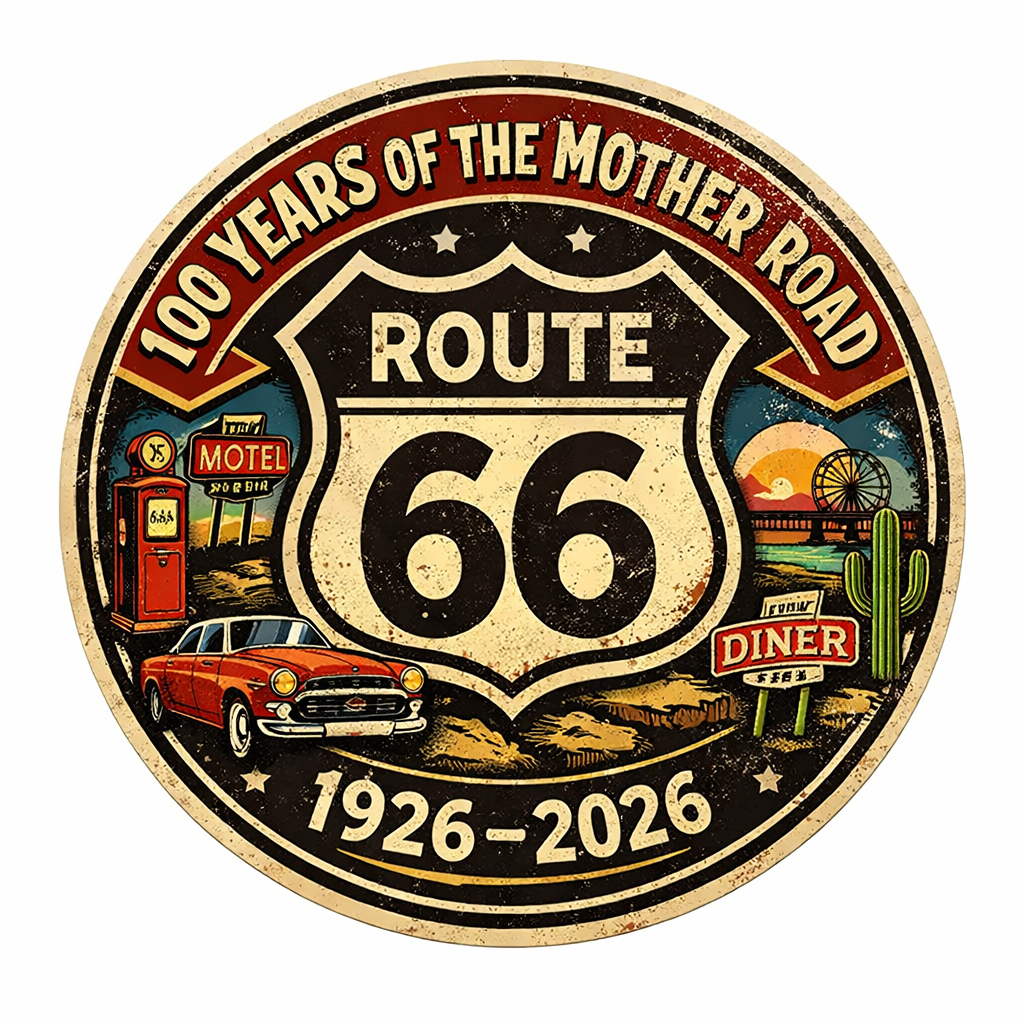 (6) Route 66 Centennial Stickers – Bulk Wholesale Orders