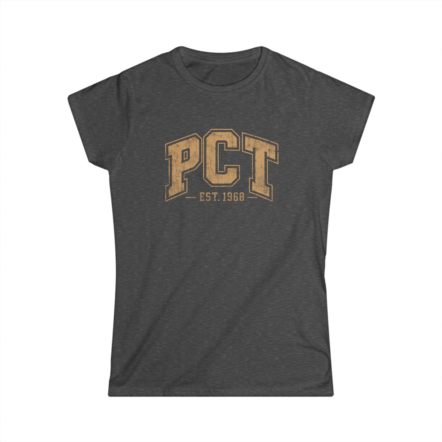 PCT Vintage Collegiate T-Shirt — 'PCT EST. 1968' Retro College Tee