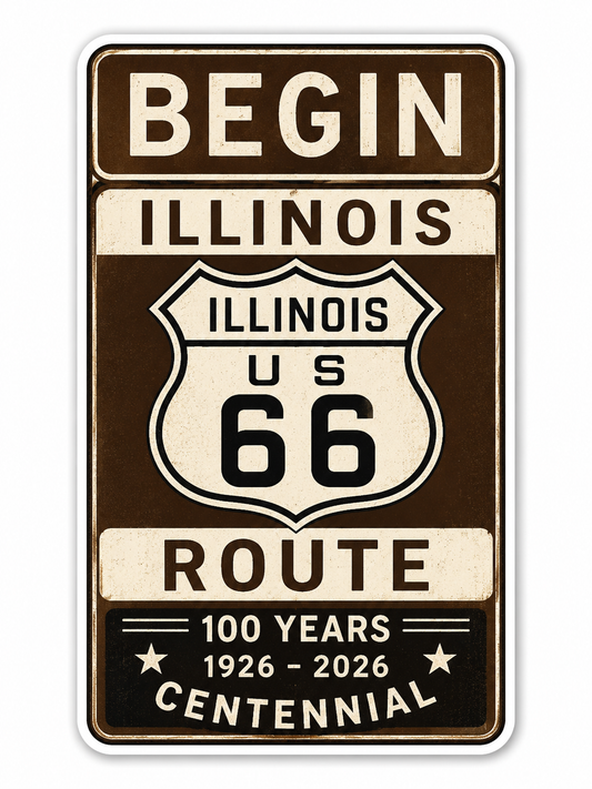 Route 66 Centennial Stickers (37) (3") – Bulk Wholesale Orders