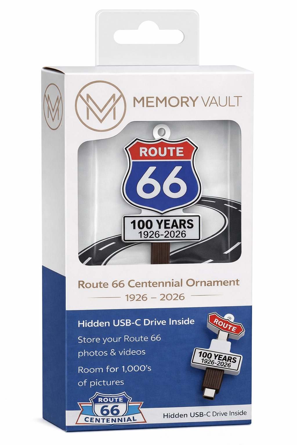 Route 66 Centennial Ornament  (Hidden USB Drive)