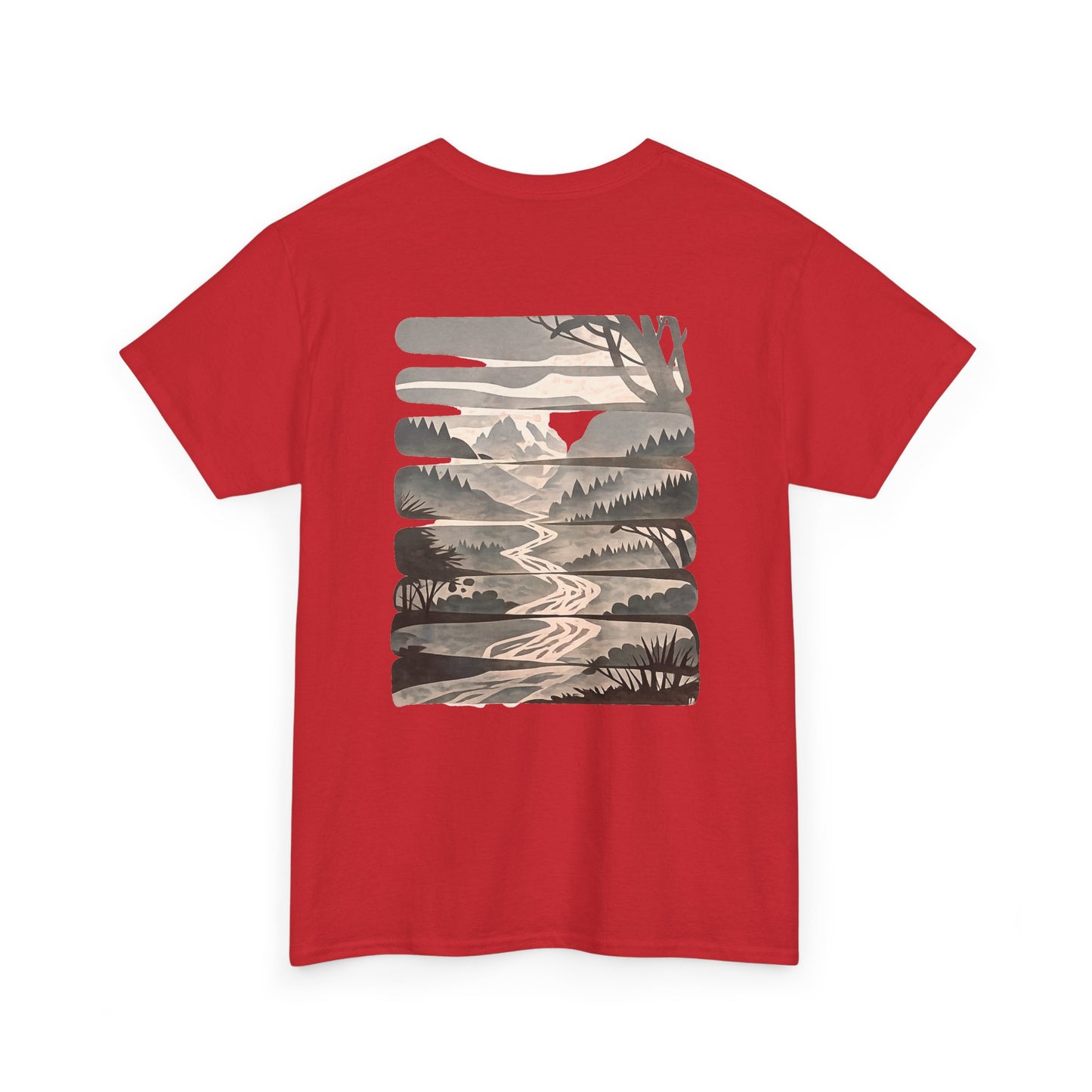 Nature Escape T-Shirt | Serene River and Mountain Landscape Tee
