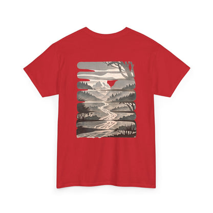Nature Escape T-Shirt | Serene River and Mountain Landscape Tee