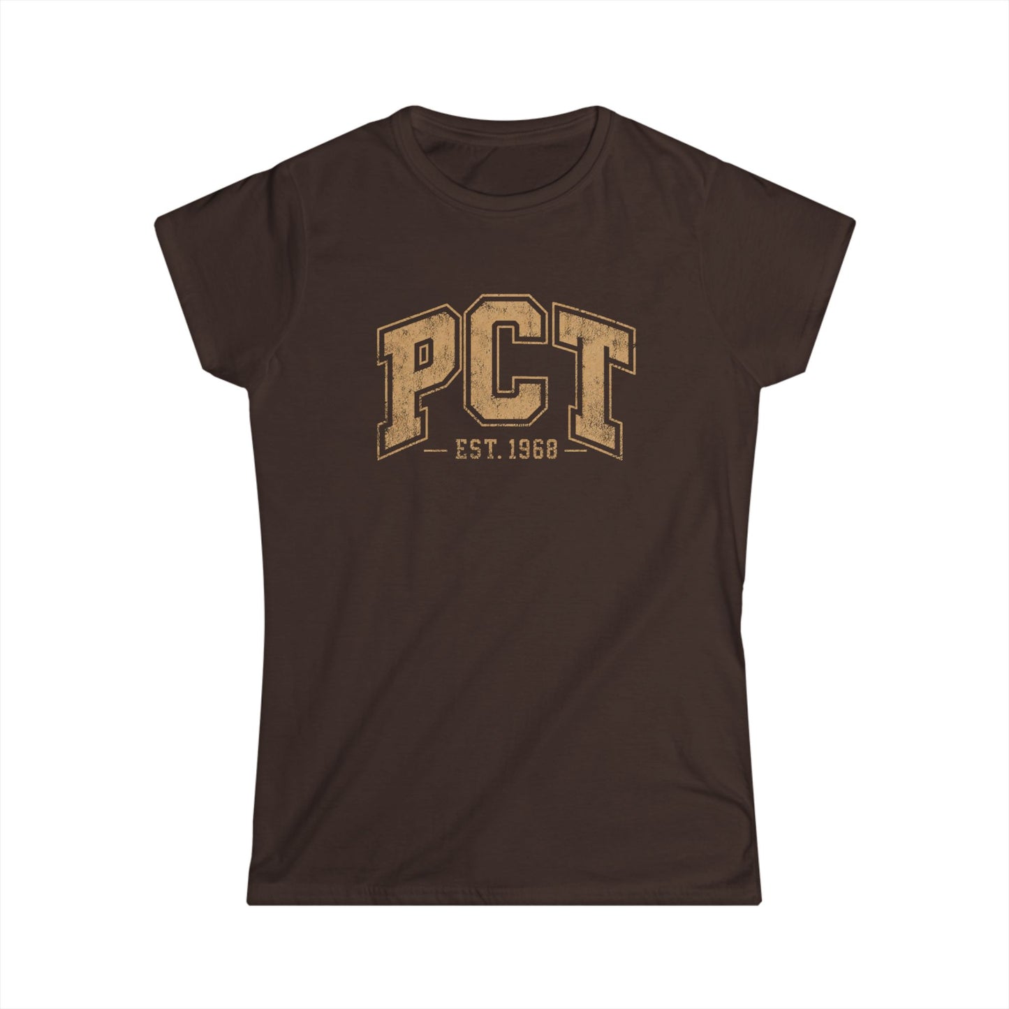 PCT Vintage Collegiate T-Shirt — 'PCT EST. 1968' Retro College Tee