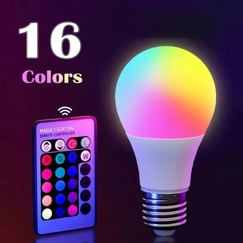 16-Color RGB LED Dimmable Bulb for Home Lighting