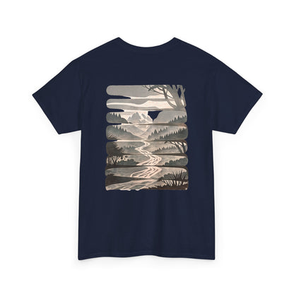 Nature Escape T-Shirt | Serene River and Mountain Landscape Tee