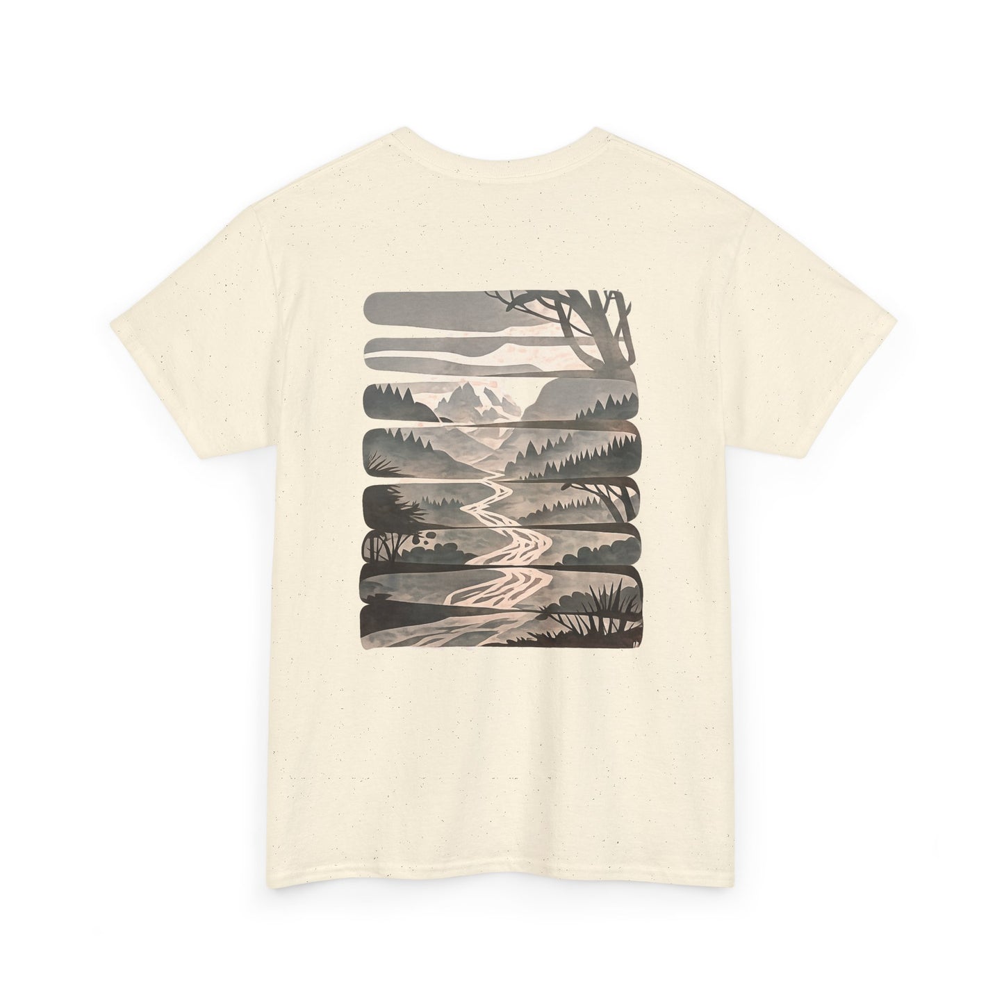 Nature Escape T-Shirt | Serene River and Mountain Landscape Tee