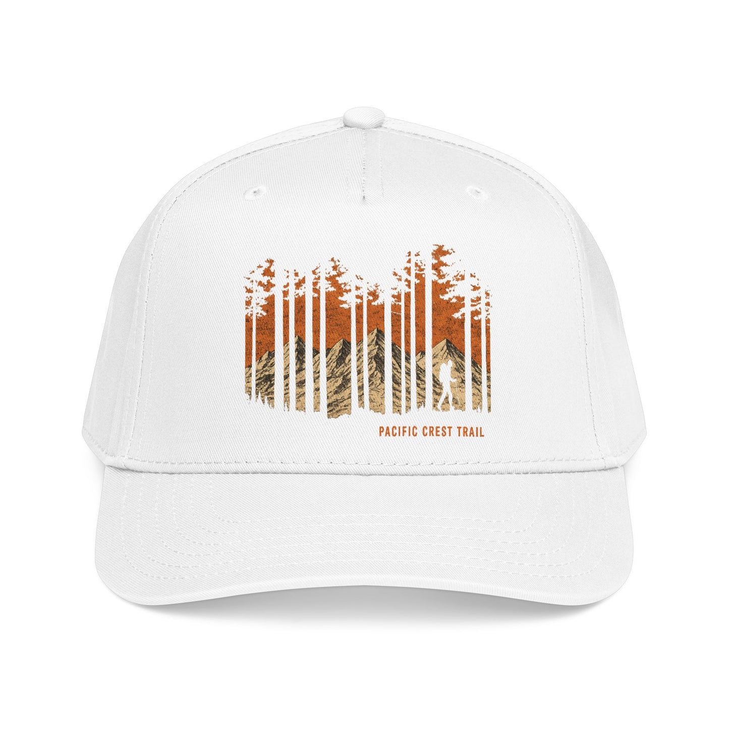 Pacific Cres Trail Baseball Cap — Vintage Forest Mountain Design