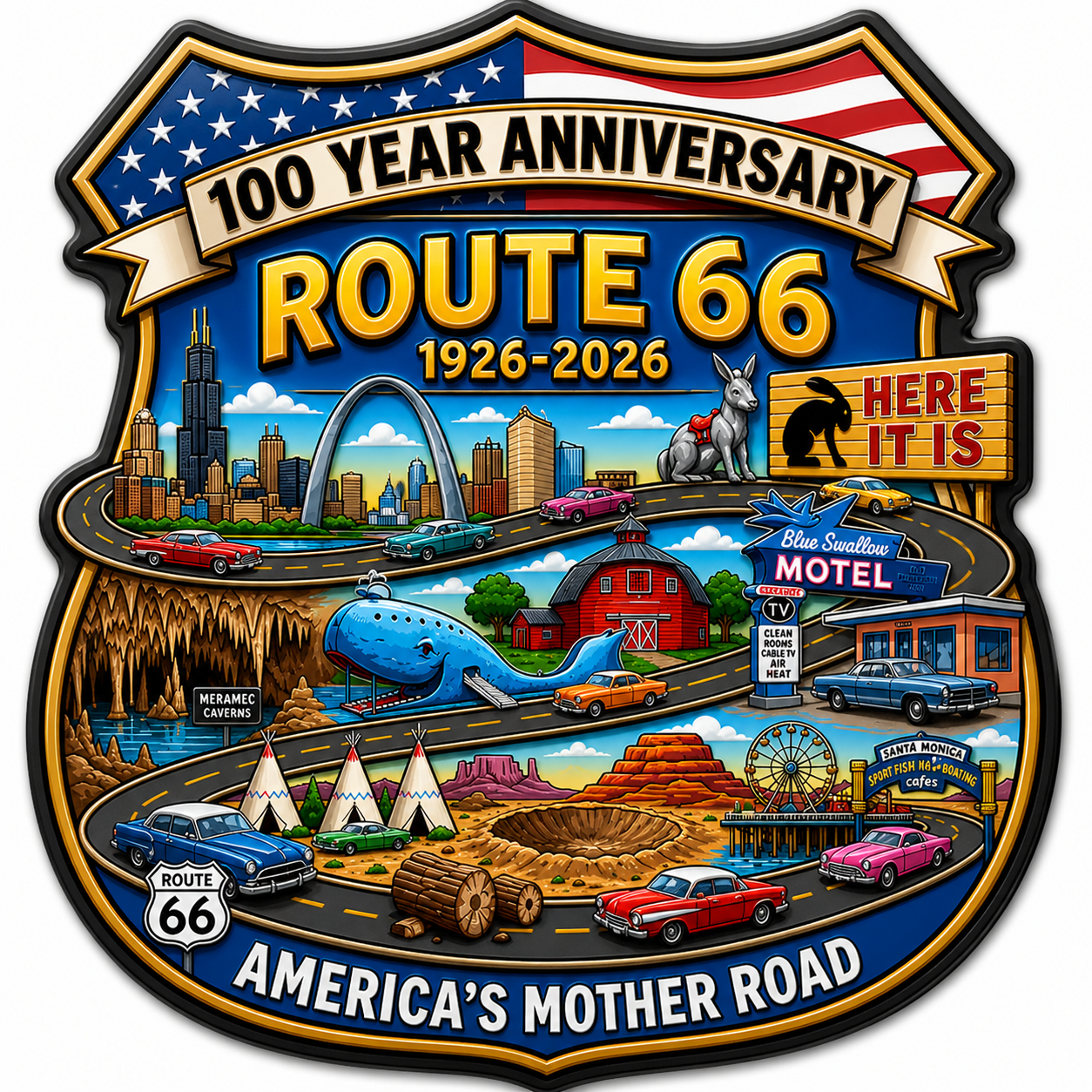 (2) Route 66 Centennial Magnets – Bulk Wholesale Orders