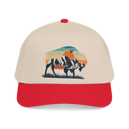 Sunset Silhouette Mid Profile Baseball Cap | Western, Sunset Scene