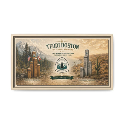 Framed Matte Canvas Travel Poster — Personalized 'Teddi Boston' Vintage Landscape Print