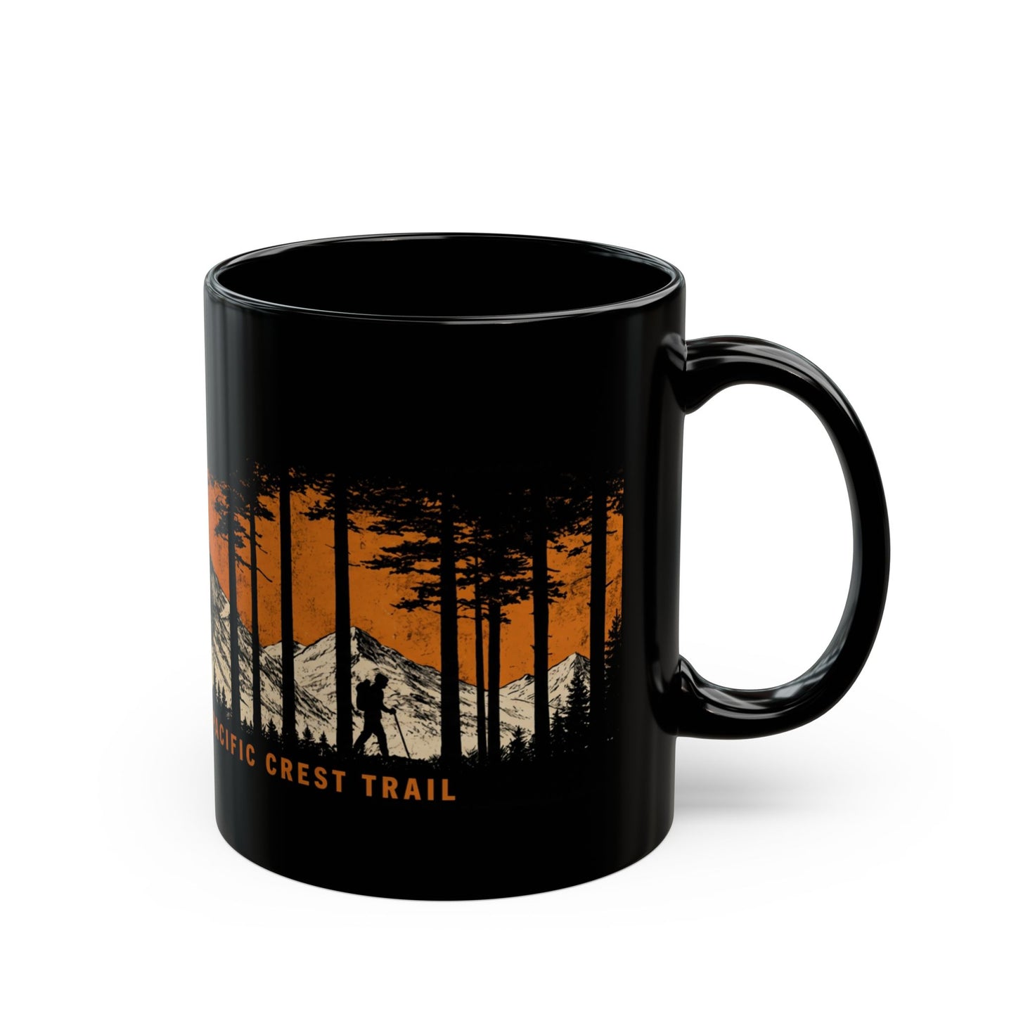 Pacific Crest Trail Coffee Mug — Mountain & Forest Black Ceramic Mug (11oz/15oz)