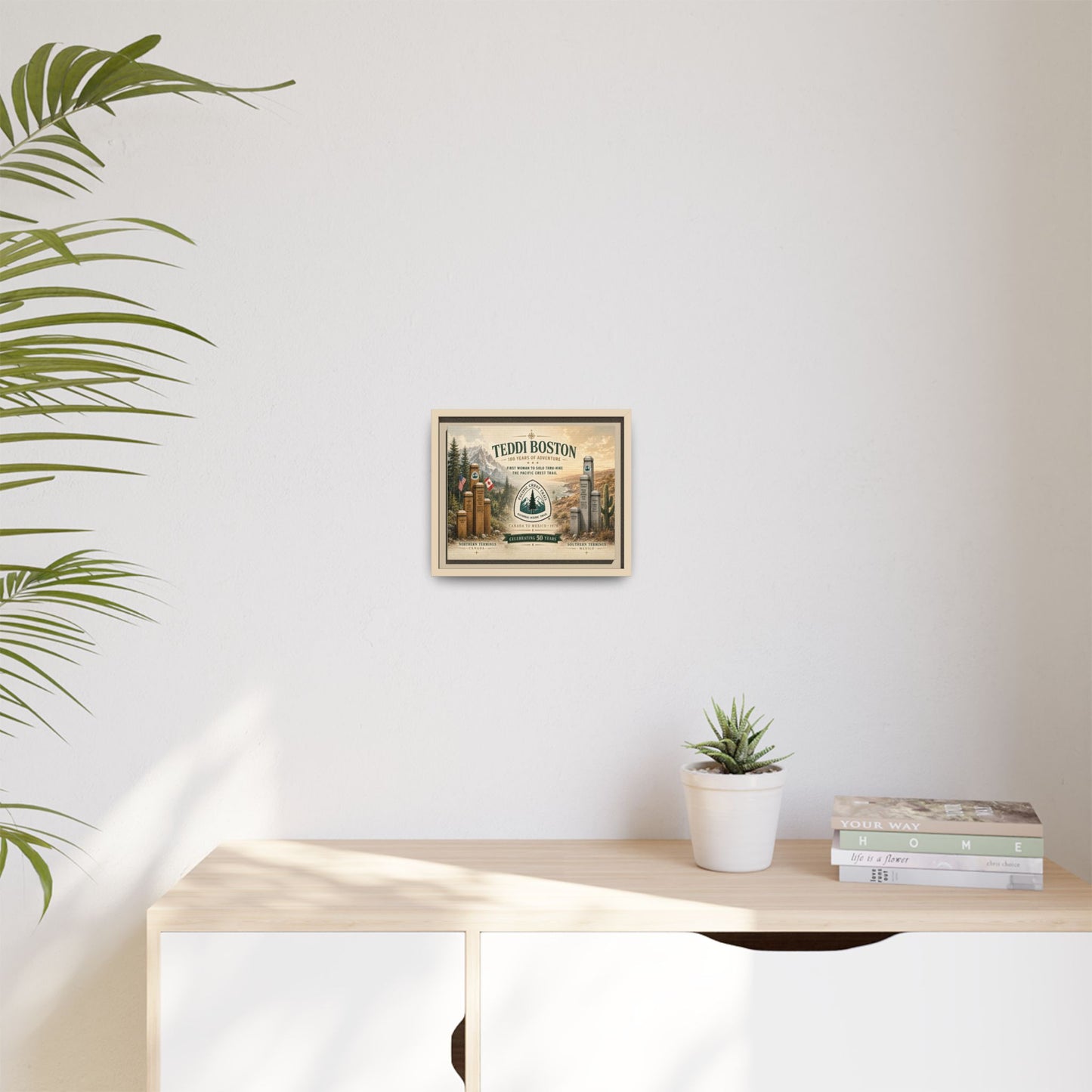 Framed Matte Canvas Travel Poster — Personalized 'Teddi Boston' Vintage Landscape Print