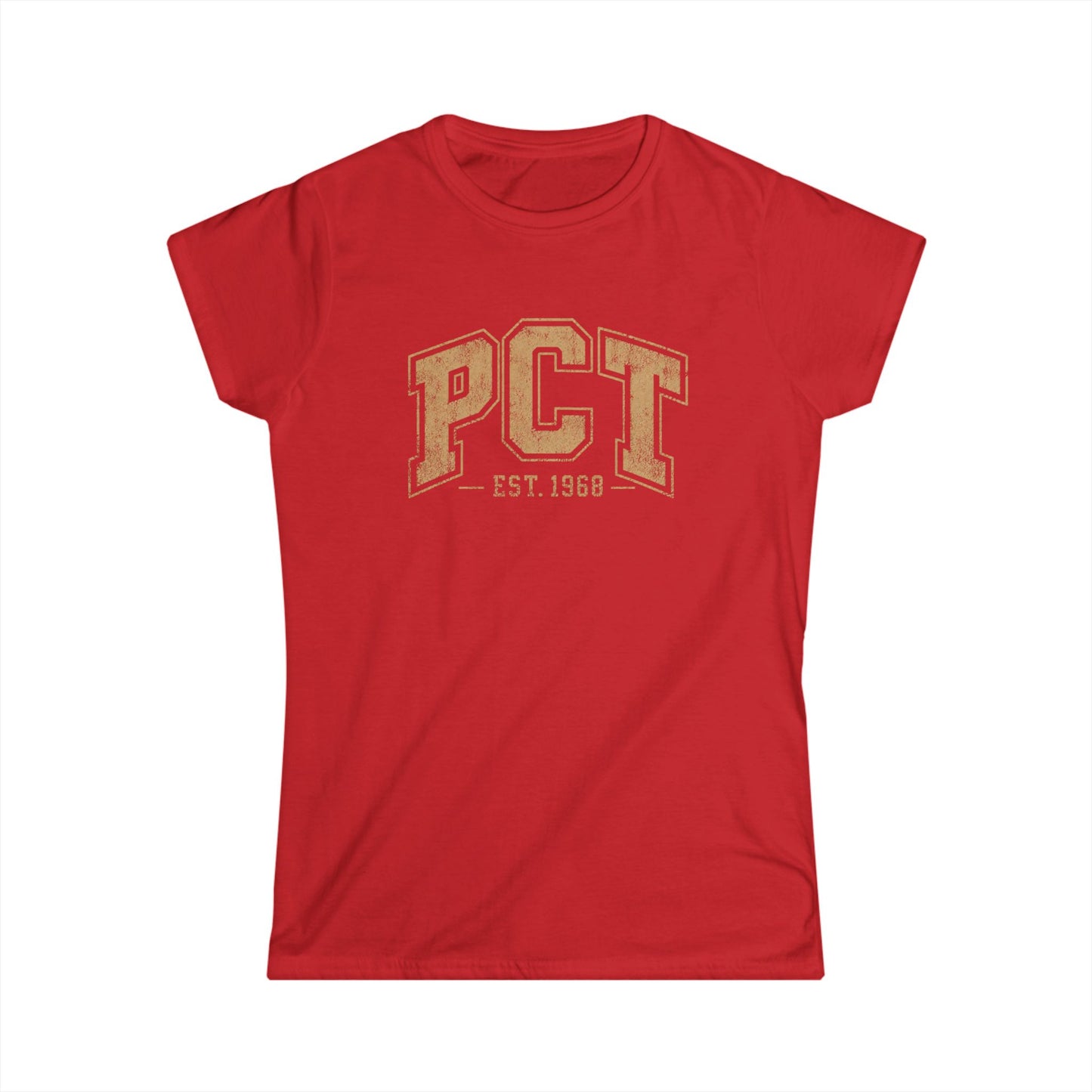 PCT Vintage Collegiate T-Shirt — 'PCT EST. 1968' Retro College Tee